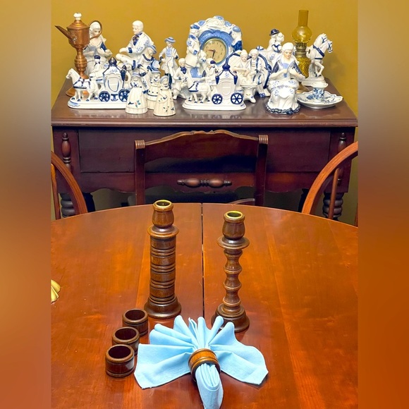 Other - Vintage wooden napkin ring holder /candle stick!!